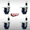 Service Caster 3.5'' SS Solid Poly Swivel 1-3/8'' Expanding Stem Caster Set Total Lock Brake, 4PK SCC-SSEXTTL20S3514-SPUS-138-4 - alternate 4